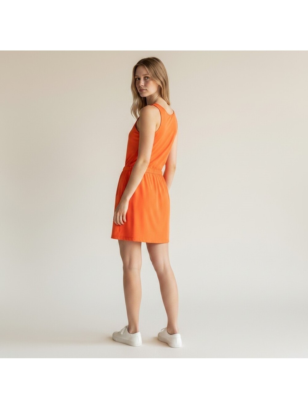 Athleta Activewear Dress Women 14 Orange Sheath Short Built In Shorts Zipper